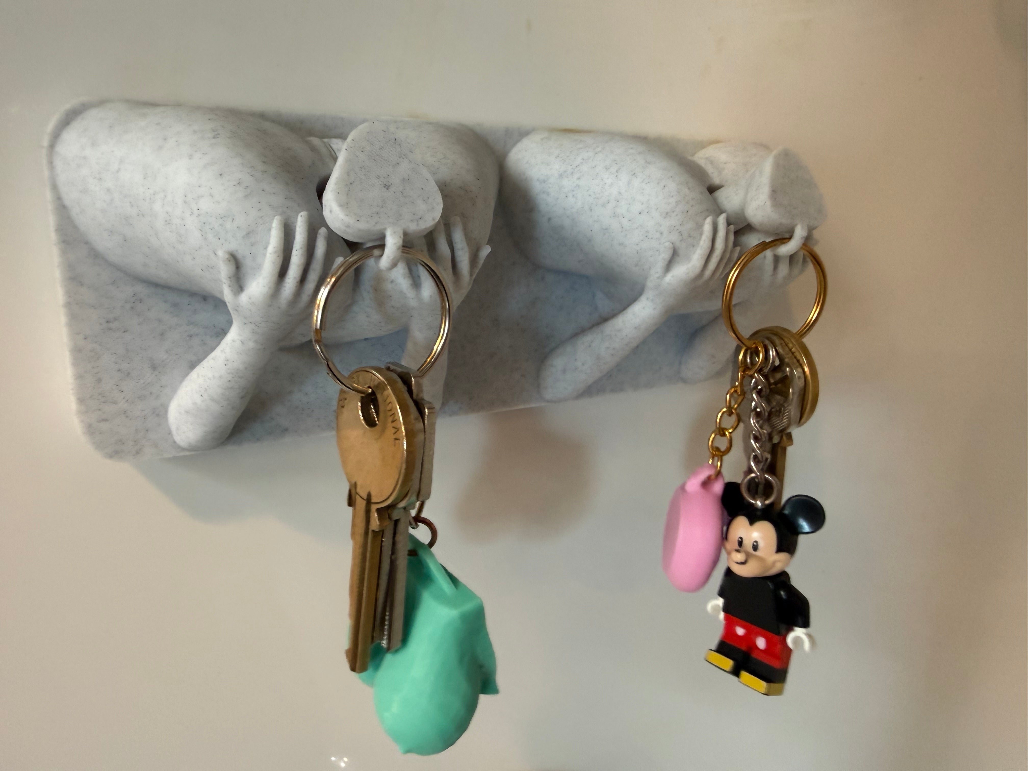 Cheeky Wall Key Holder & Bath Sponge Rack | 3D Printed Bathroom Humor Decor | Bold Adult Home Accent | Discreet Packaging