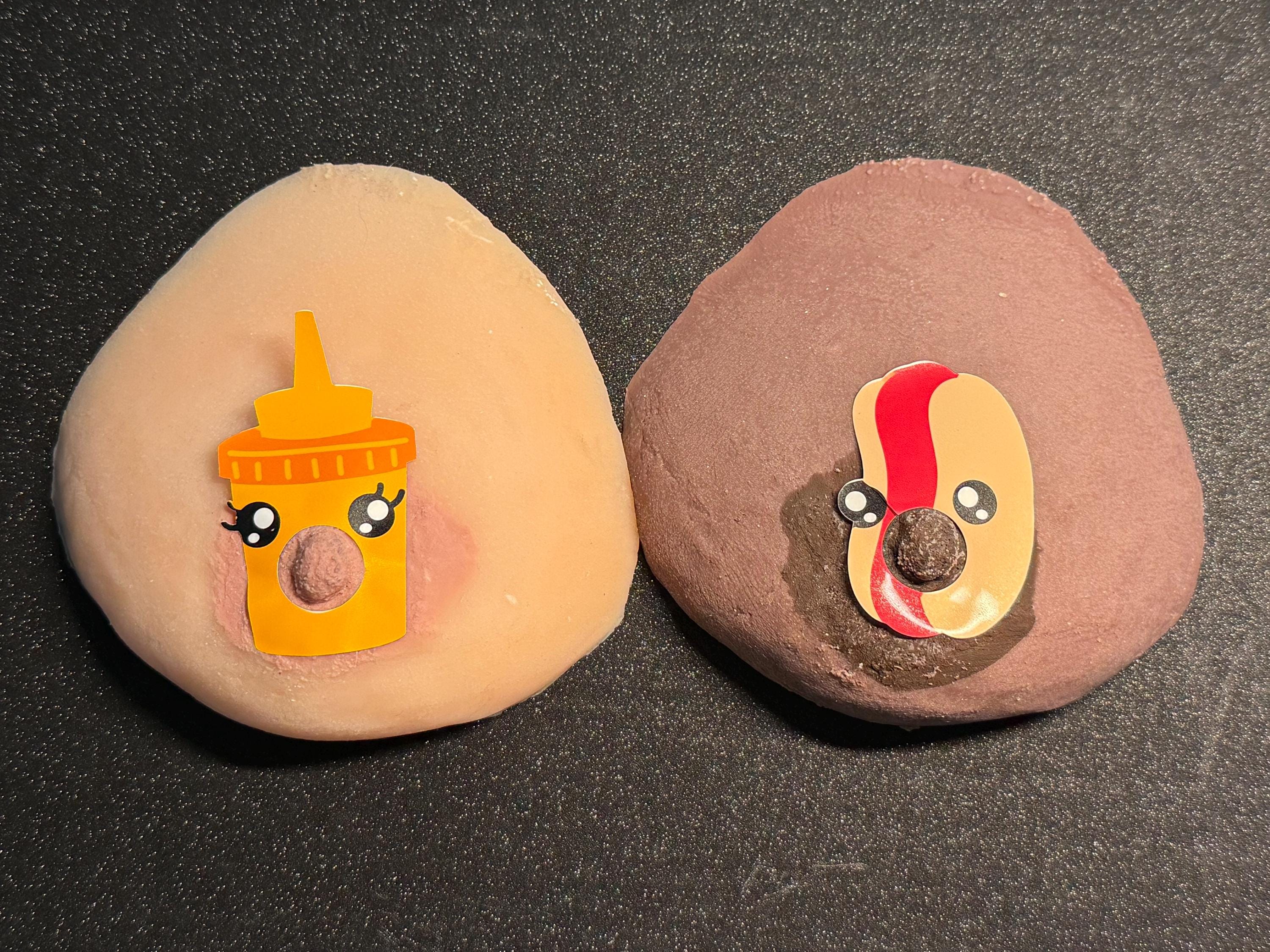 Ketchup & Hot Dog Pasties | Playful Rave Costume Accessories | Discreet Packaging