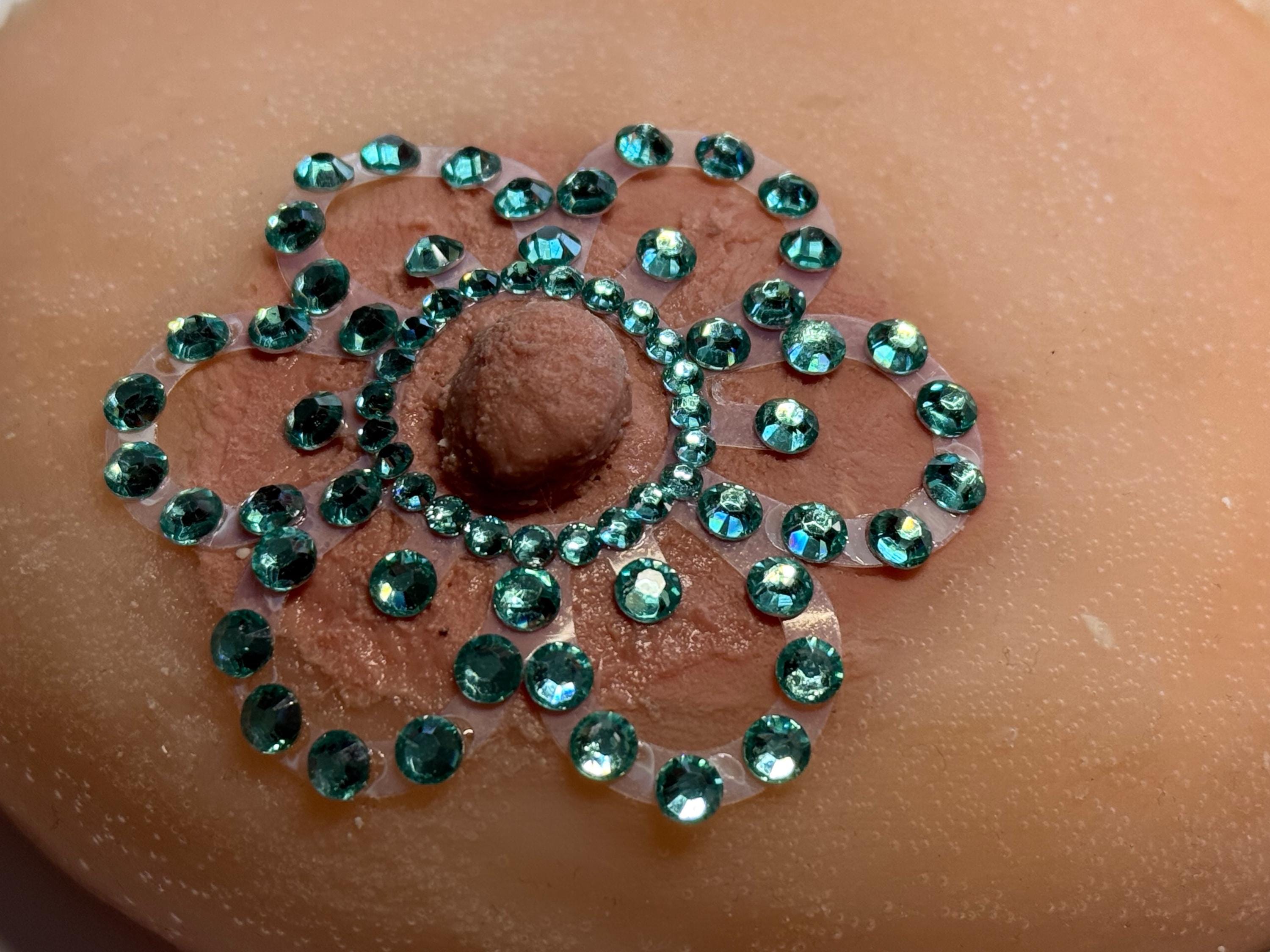 Rhinestone Flower Nipple Pasty | Rave Body Jewelry | Discreet Packaging