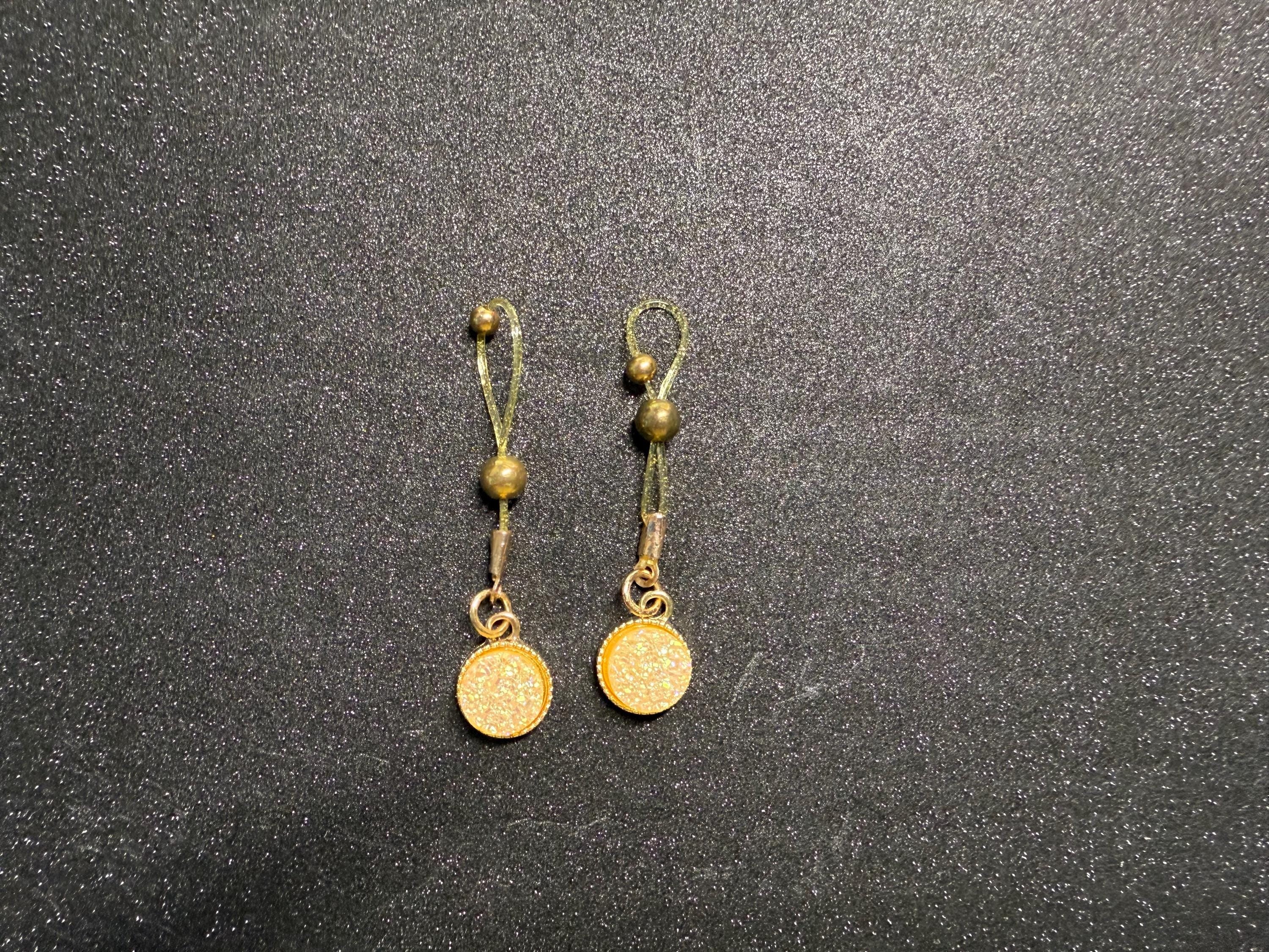 18K Gold Plated Nipple Jewelry | Vintage Circle Charms | Non-Pierced | Discreet Packaging