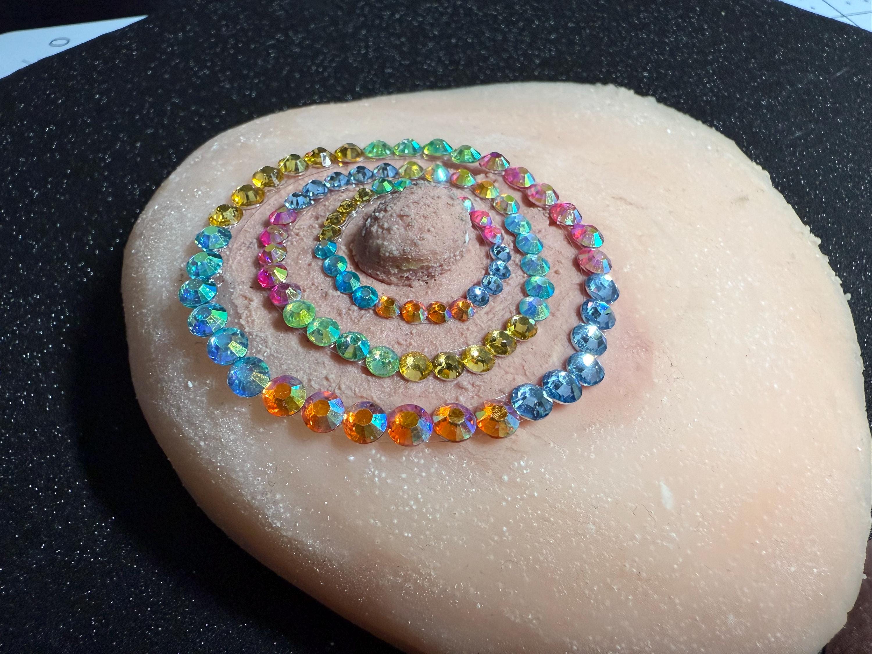 Rhinestone Pasties | Bold Pastel 3-Ring Body Jewelry | Discreet Packaging