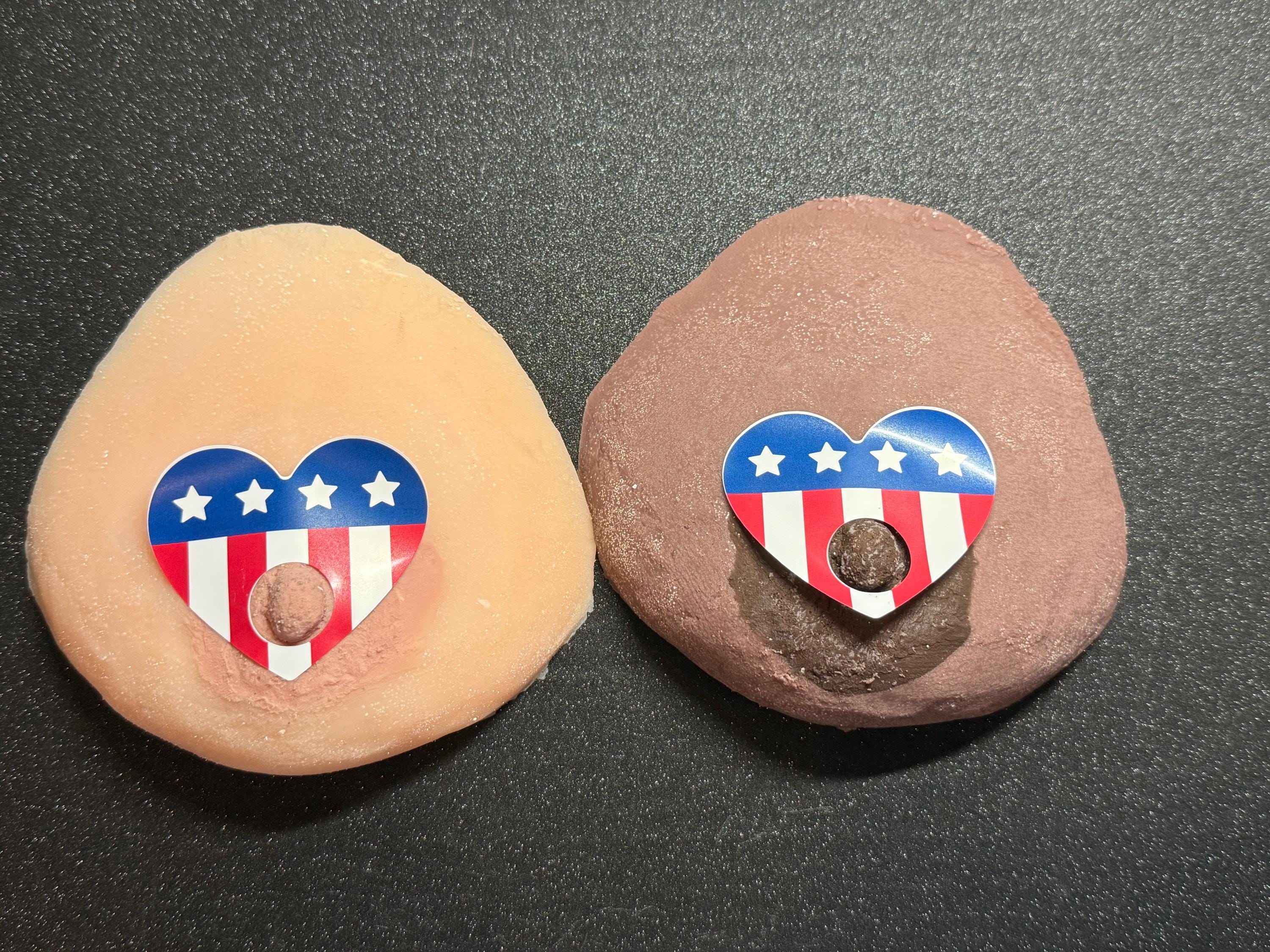 July 4th Nipple Pasties | Patriotic Heart Stickers | Red White & Blue | Discreet Packaging