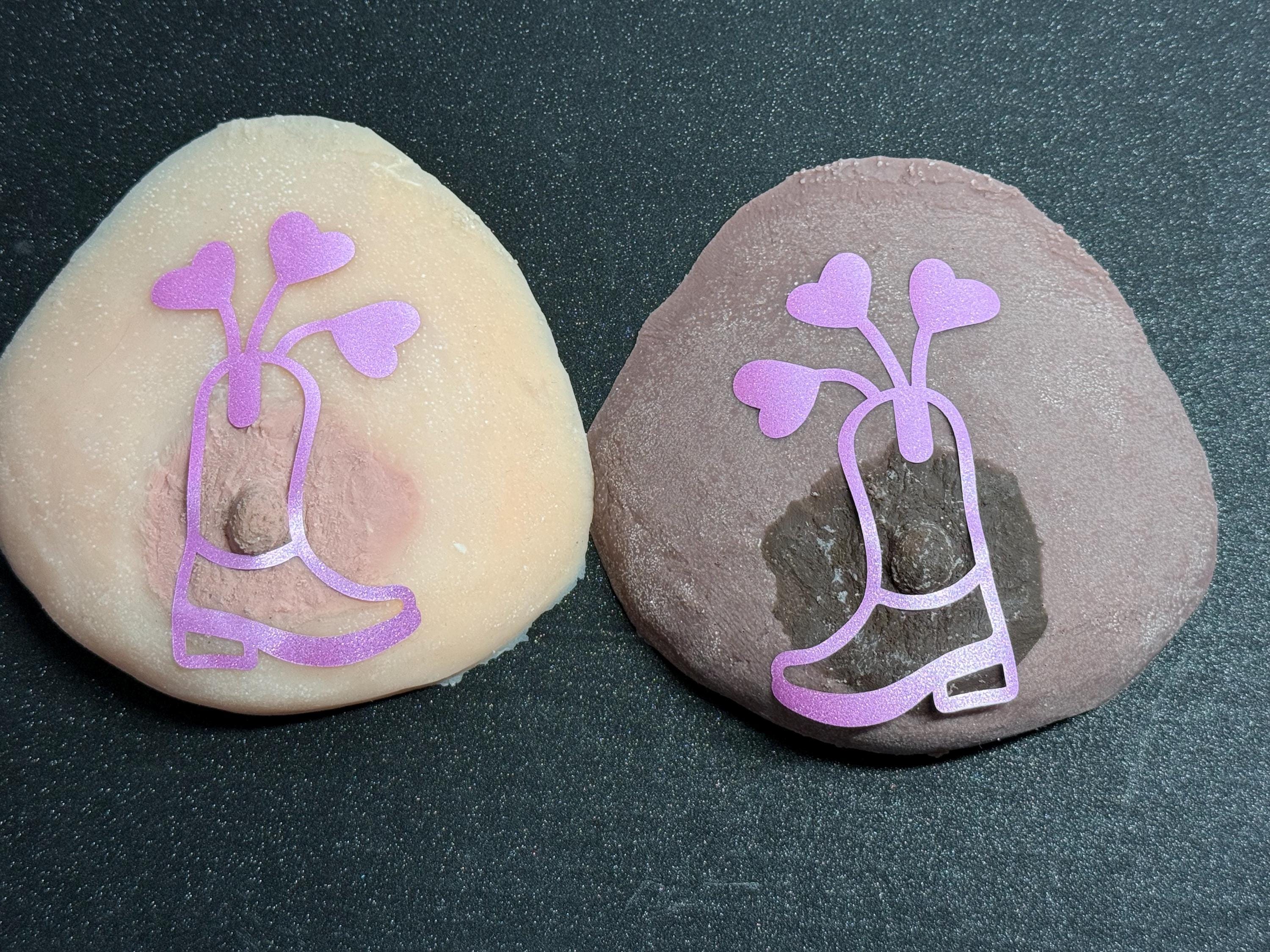 Cowboy Boot Vinyl Nipple Stickers | Glitter Western Valentine Body Art | Discreet Packaging