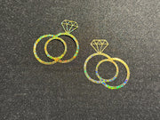 Intertwined Wedding Rings Nipple Stickers | Braless Bridal Sparkle | Discreet Packaging