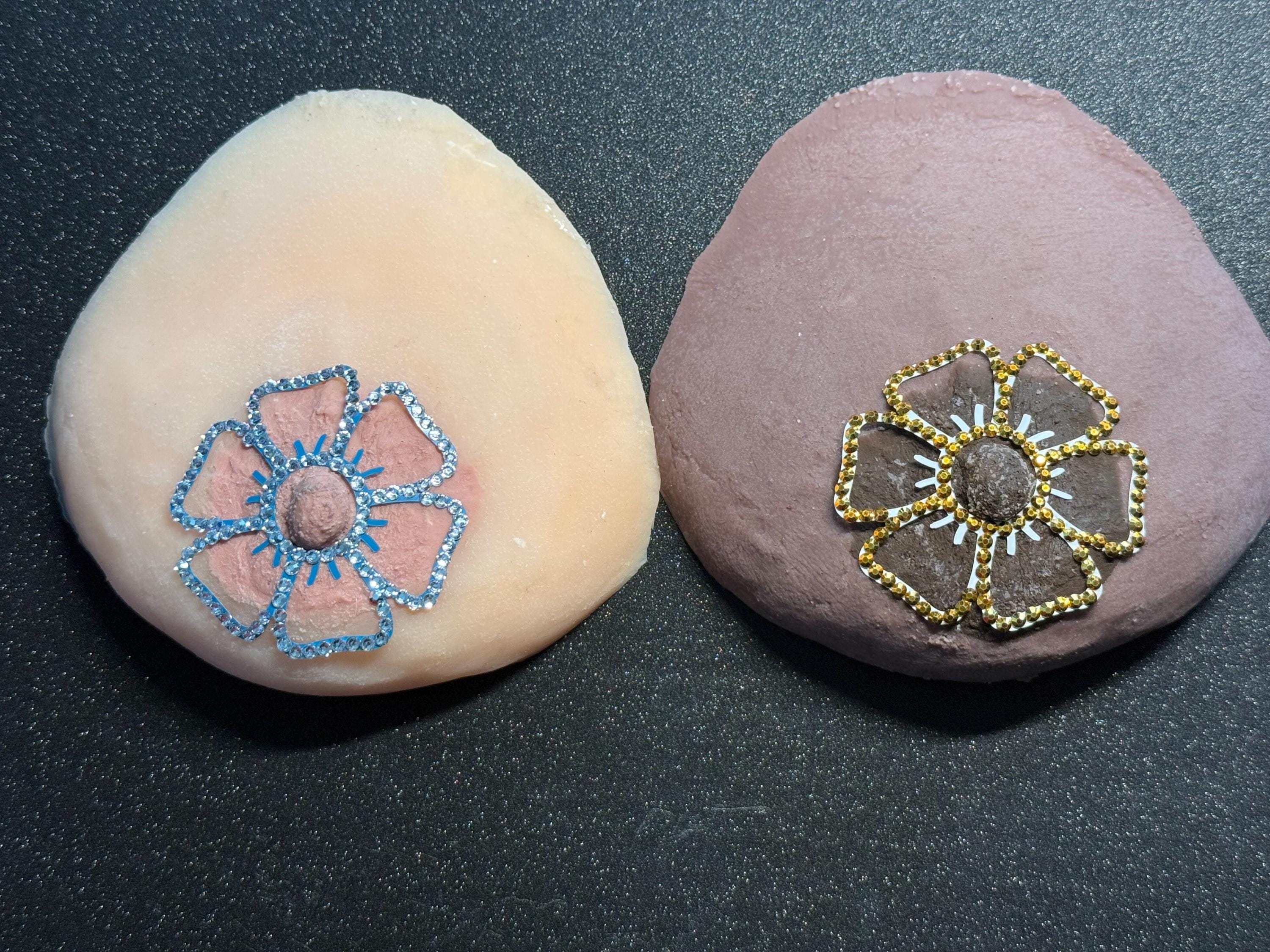 Rhinestone Flower Nipple Pasty | Rave Festival Body Jewelry | Discreet Packaging