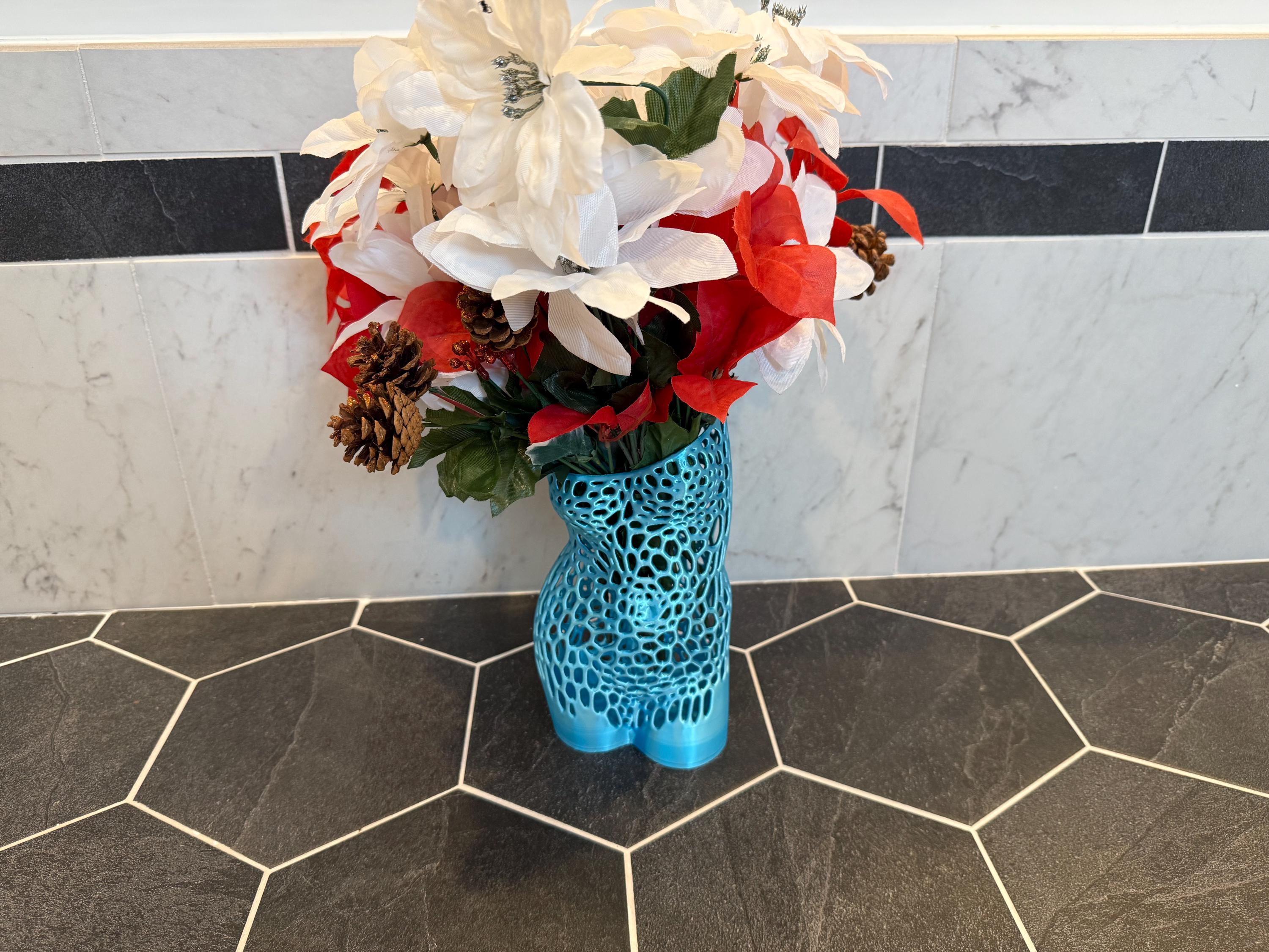 Lace Pattern Torso Vase | Art Deco Inspired Female Form Planter | Discreet Packaging