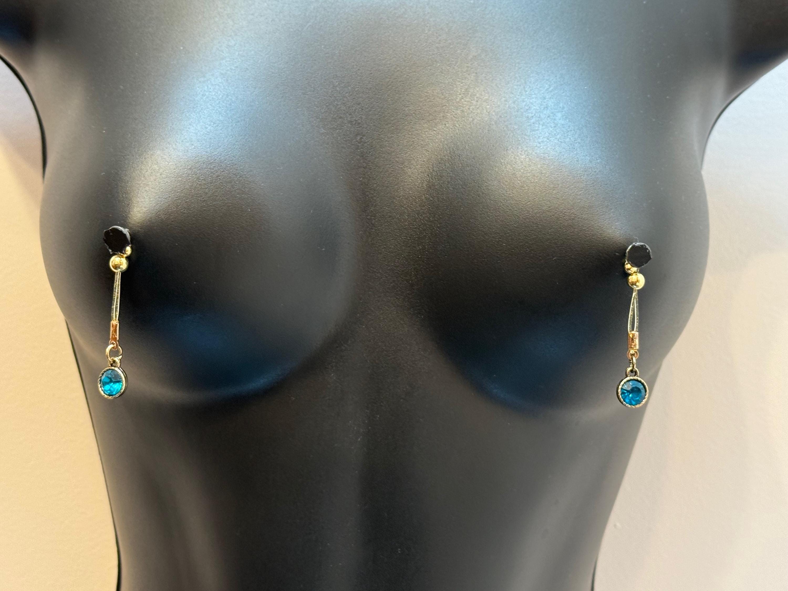 18K Gold Plated Dangling Nip Tips | Gem Body Jewelry | Discreet Packaging