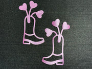 Cowboy Boot Vinyl Nipple Stickers | Glitter Western Valentine Body Art | Discreet Packaging