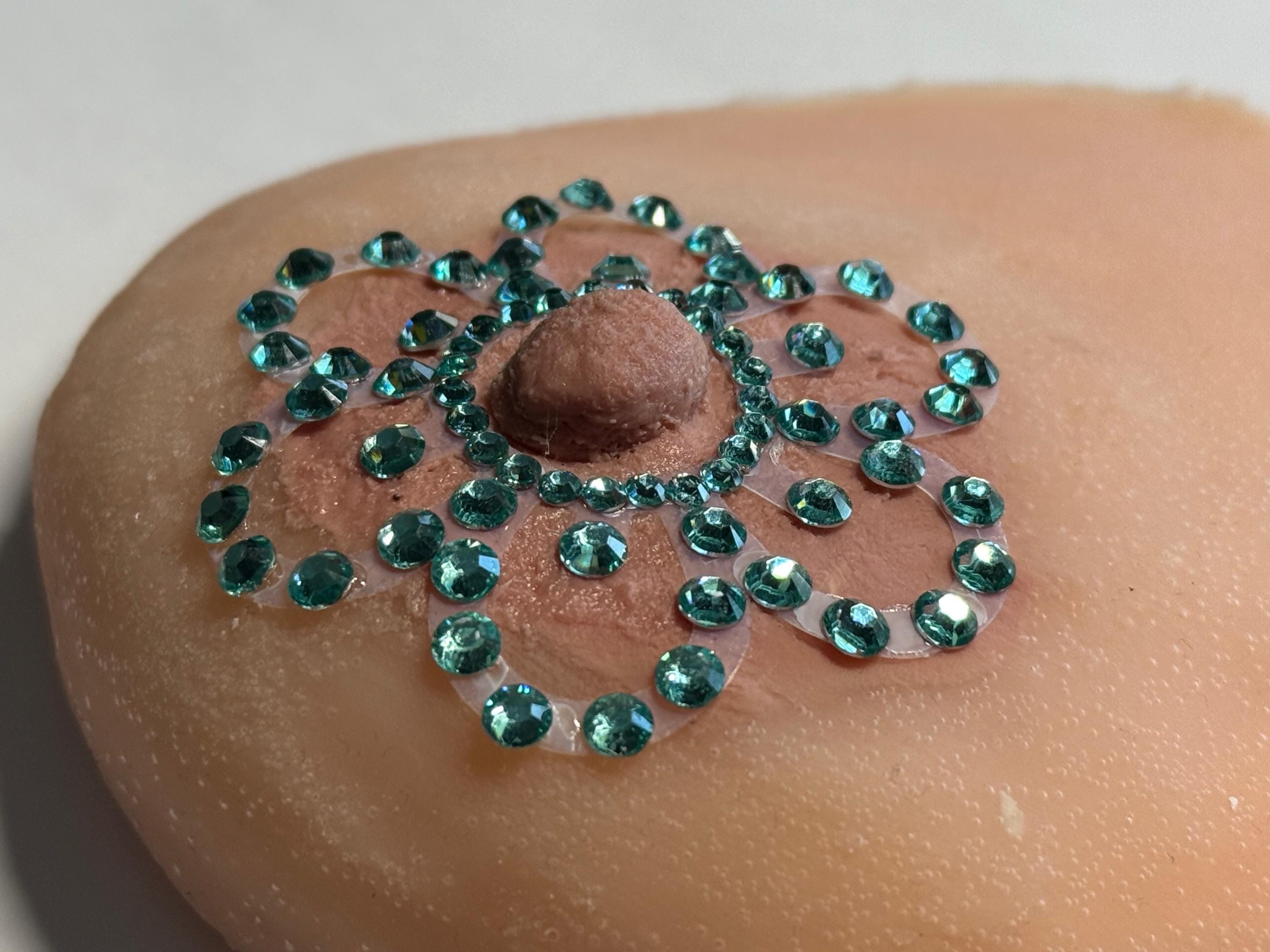 Rhinestone Flower Nipple Pasty | Rave Body Jewelry | Discreet Packaging