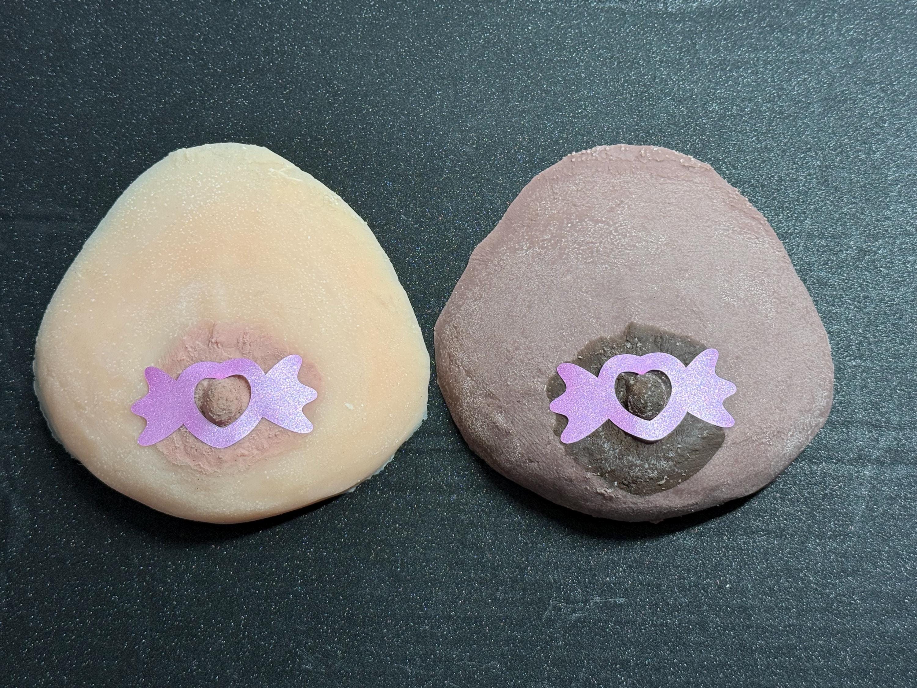 Candy Heart Vinyl Nipple Stickers | Glitter Body Art Decals | Valentine & Festival Accessories | Discreet Packaging
